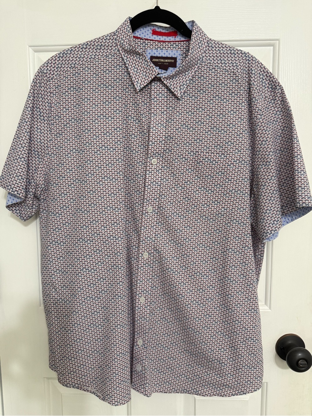 Johnston & Murphy Short-Sleeve Button-Down Shirt in Micro-Print